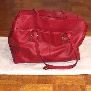 Authentic Red leather Coach
